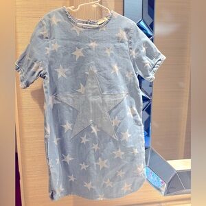 Stella Mccartney Kids Star-Print Denim Dress Size 10 EUC!